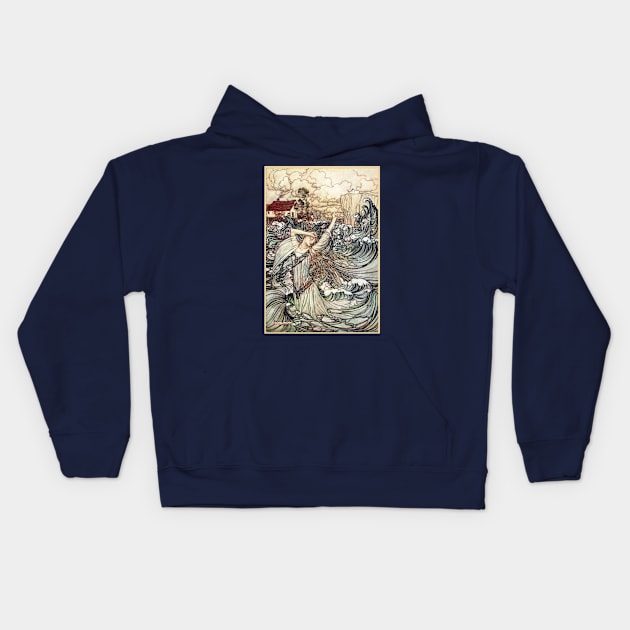 Undine - Arthur Rackham Kids Hoodie by forgottenbeauty